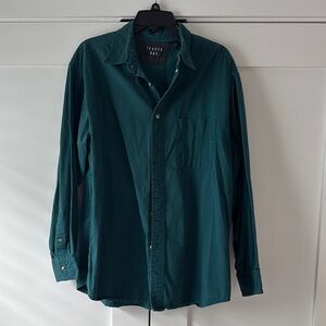 Teal Long Sleeve Button-Up Shirt
